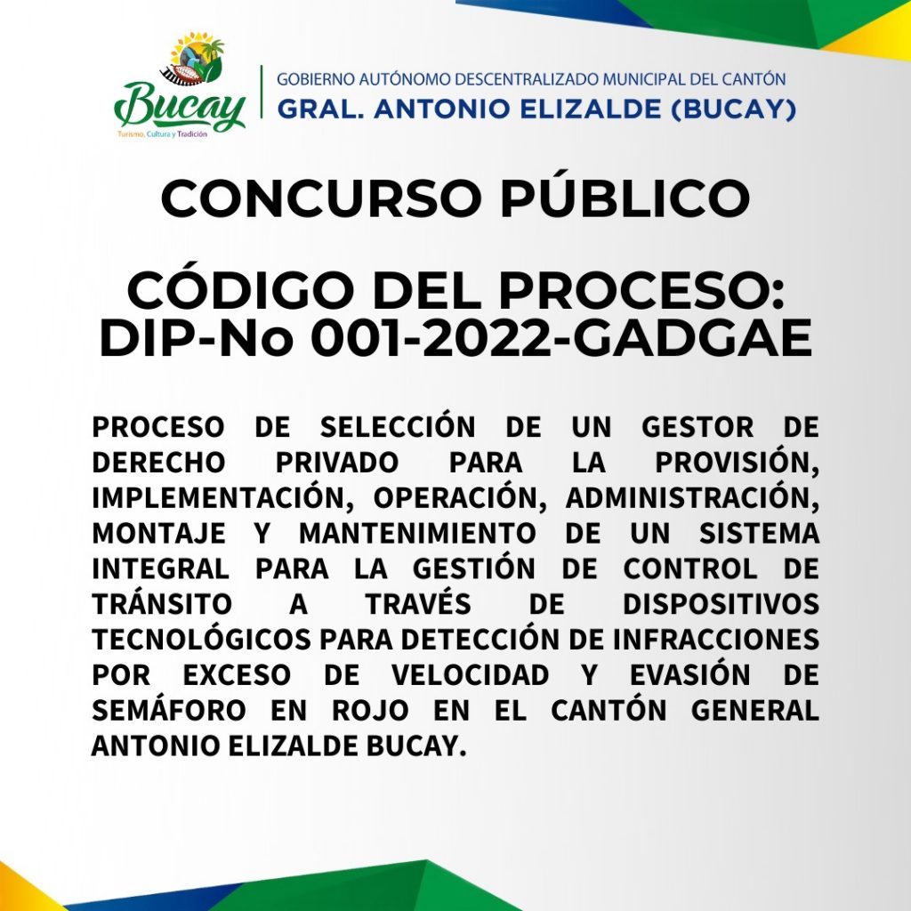 Bucay cierra licitación para gestionar el control de tránsito