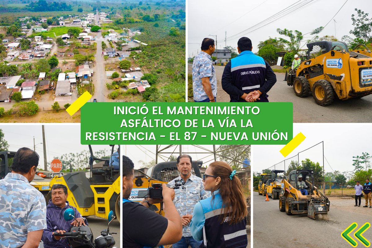 Prefectura del Guayas inicia fresado en vía La Resistencia - Los Laureles